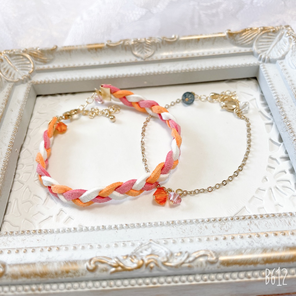 【呪術廻戦】カラーモチーフスエード紐ブレスレット&シンプルチェーンブレスレット