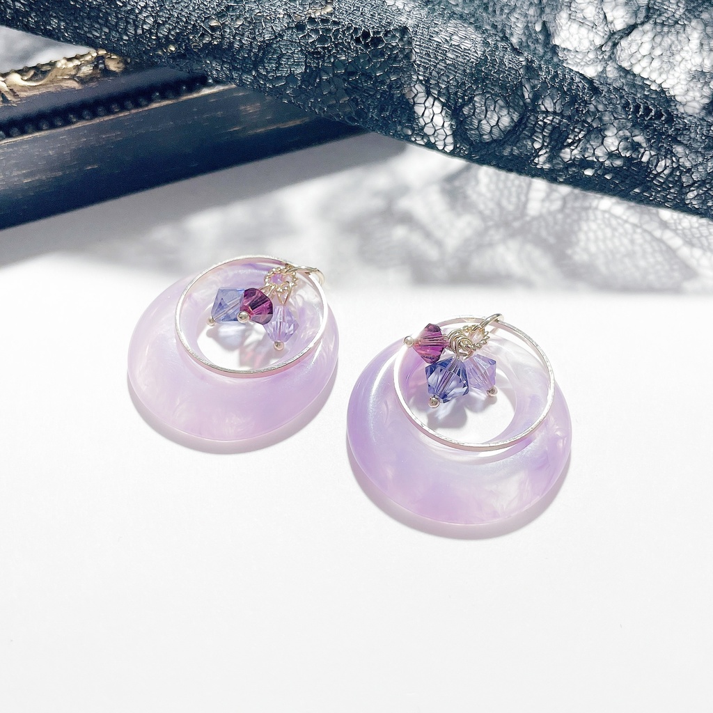 【原神 雷電将軍モチーフ】フープスワロピアス/イヤリング