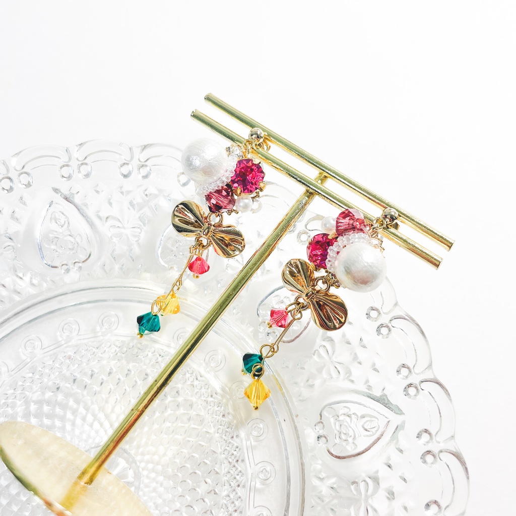 ビジューピアス/イヤリング【原神/煙緋】