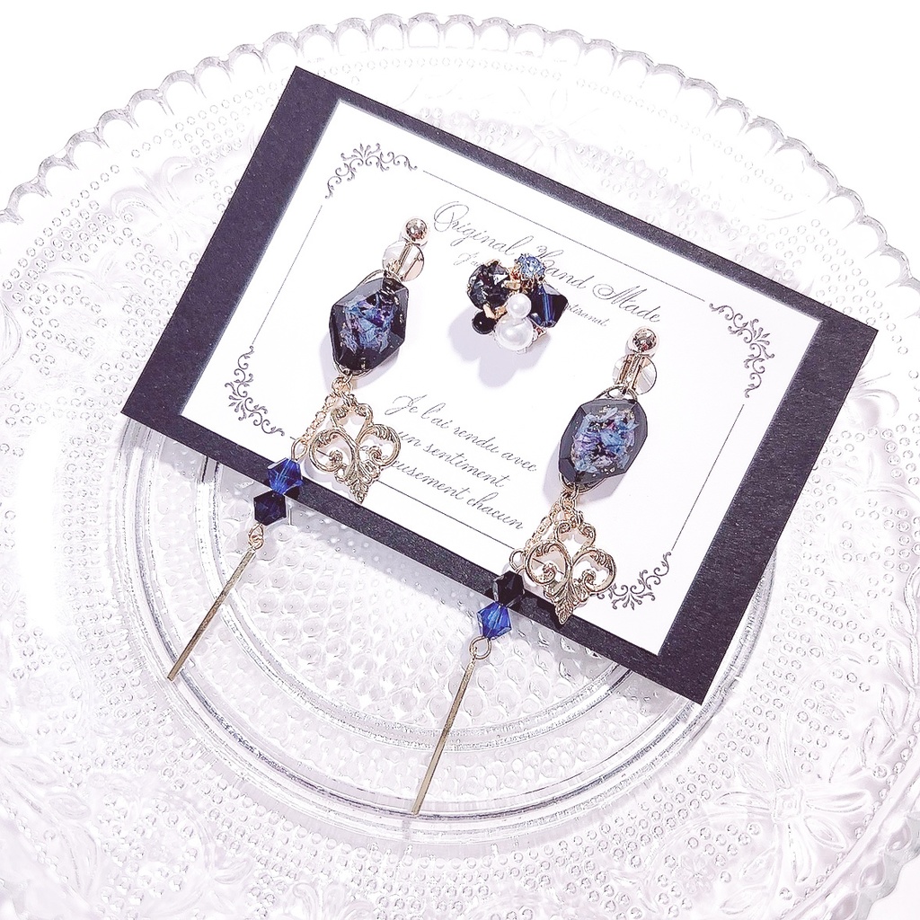 【原神】鉱石風3wayレジンピアス/イヤリング