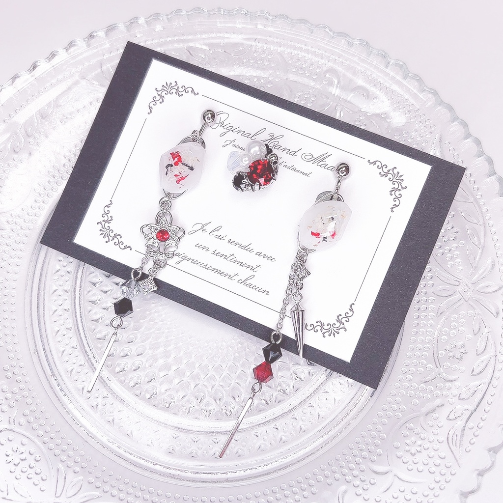 【原神】鉱石風3wayレジンピアス/イヤリング