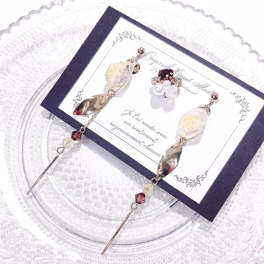 【原神】鉱石風3wayレジンピアス/イヤリング