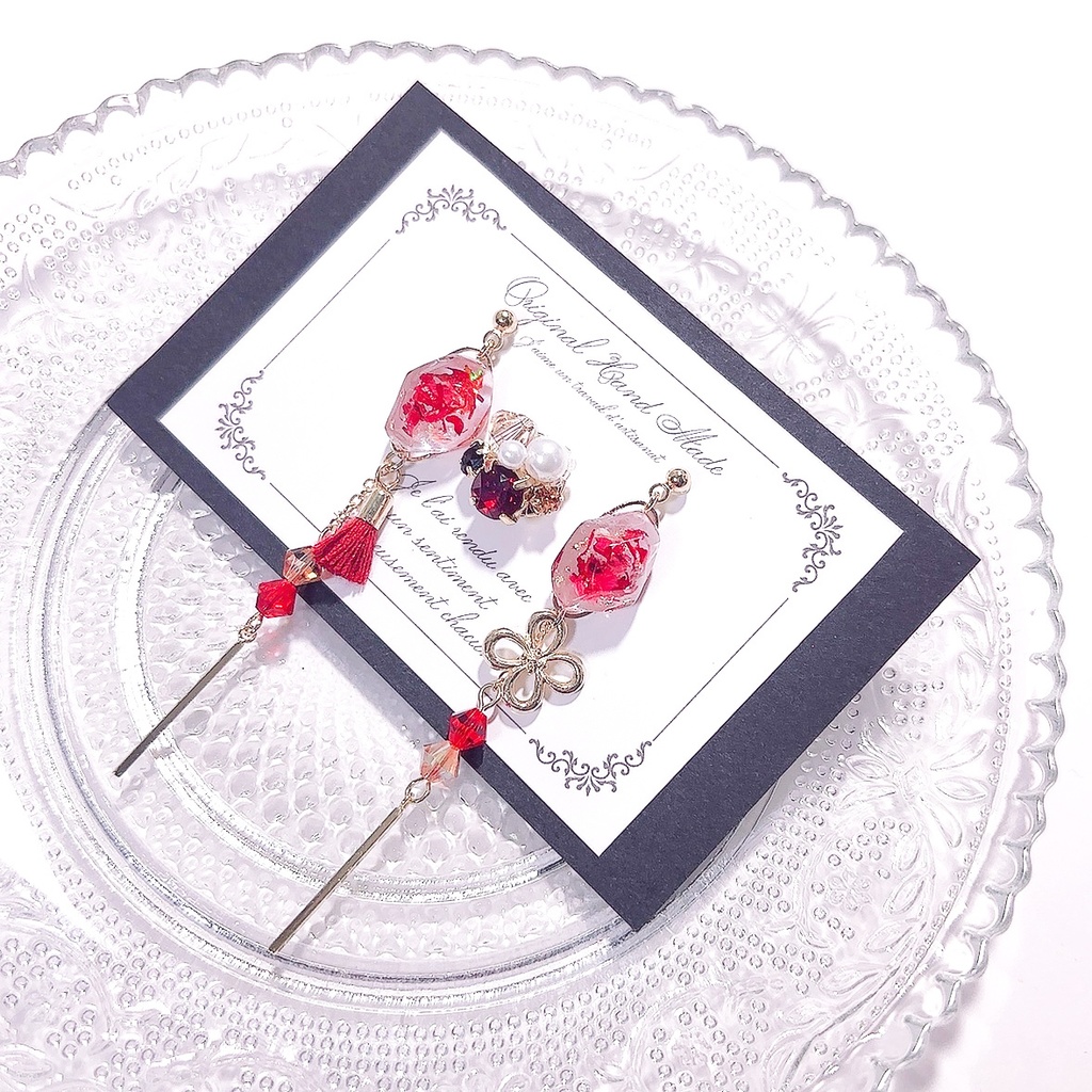 【原神】鉱石風3wayレジンピアス/イヤリング