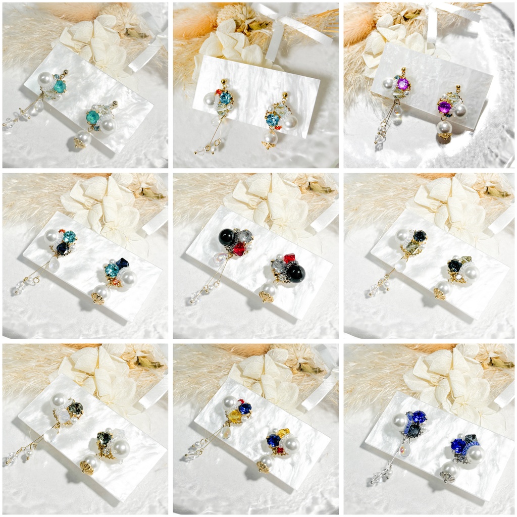 【刀剣乱舞】刀剣男士イメージ アシメビジューイヤリング/ピアス