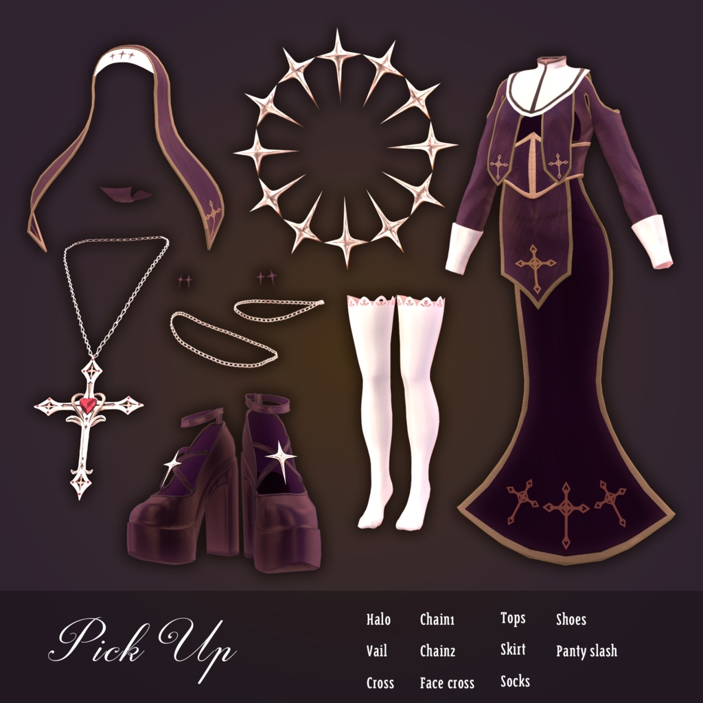 25アバター対応シスター風衣装 - Revealing Sister