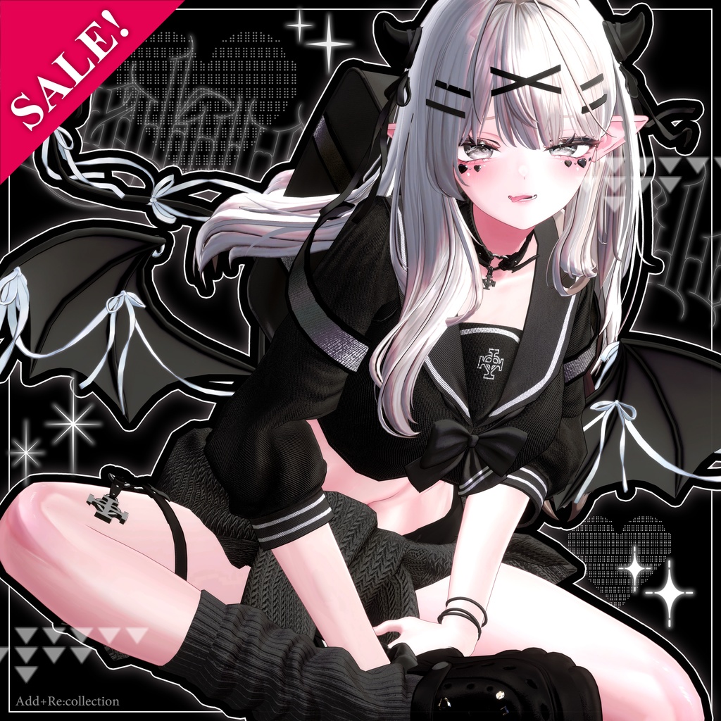 ✨GWセール✨🩶🖤 小悪魔セーラー / 36アバター対応 🖤🩶