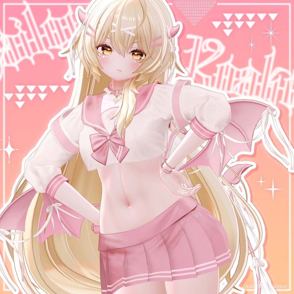 ✨まよ/りる版追加対応セール中✨🩶🖤 小悪魔セーラー / 36アバター対応 🖤🩶