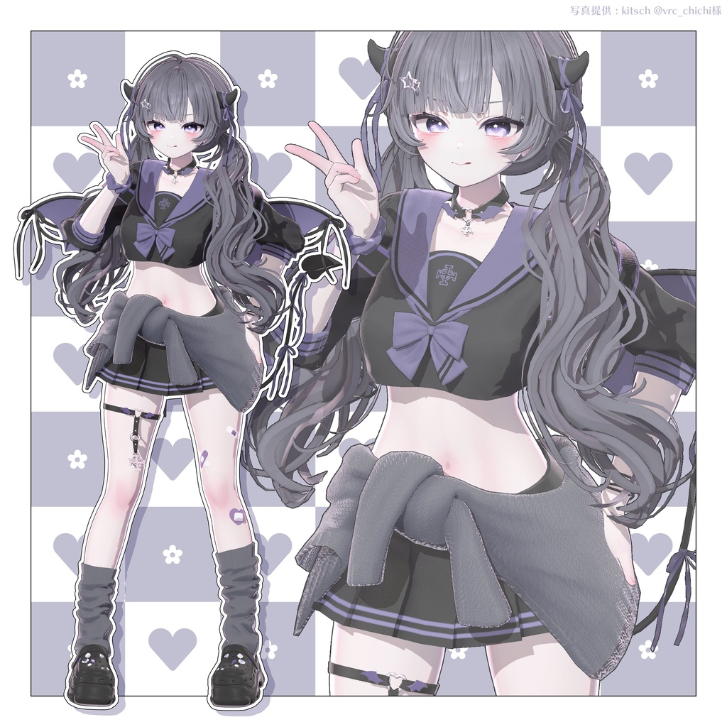 🩶🖤 32アバター対応 / 小悪魔セーラー 🖤🩶