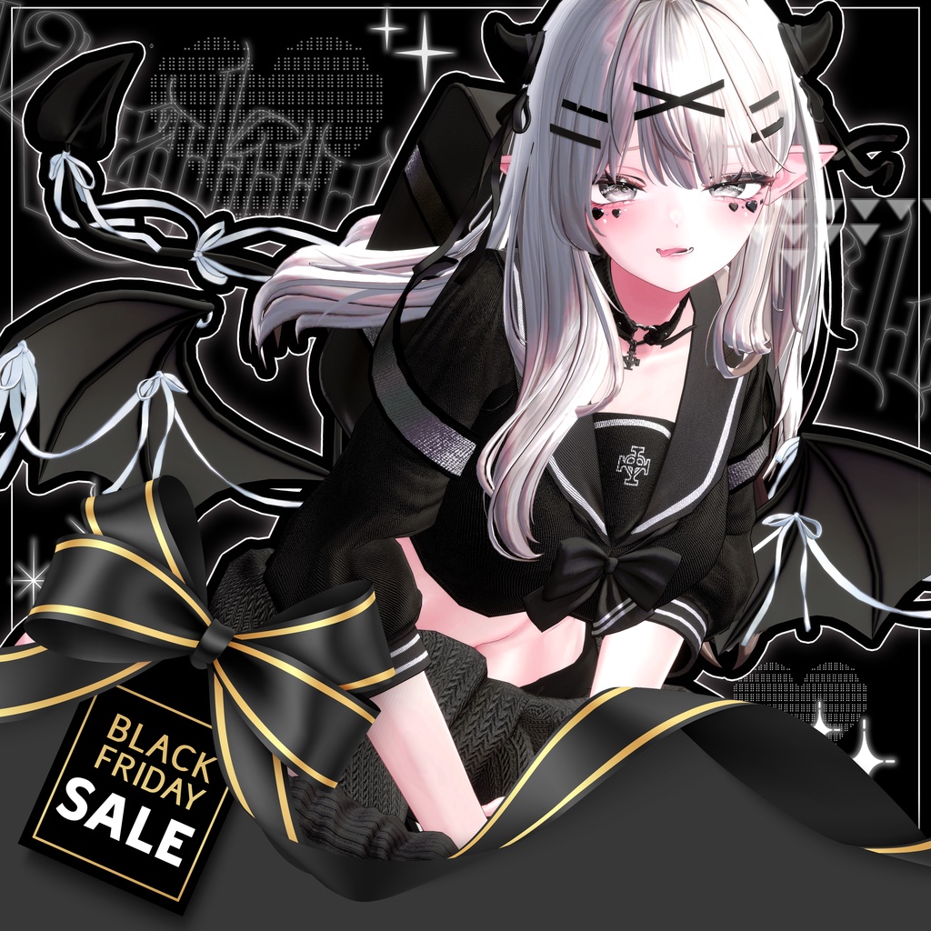 ✨BLACK FRIDAY!!✨ 🩶🖤 小悪魔セーラー / 32アバター対応 🖤🩶