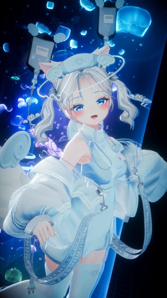 🩵🤍電脳ナース🤍🩵【⚡電脳カルテ⚡コラボ衣装!】