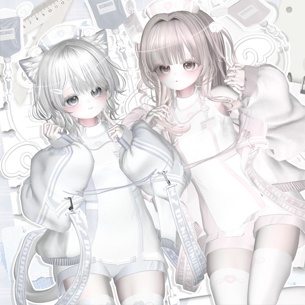 🩵🤍電脳ナース🤍🩵【⚡電脳カルテ⚡コラボ衣装!】