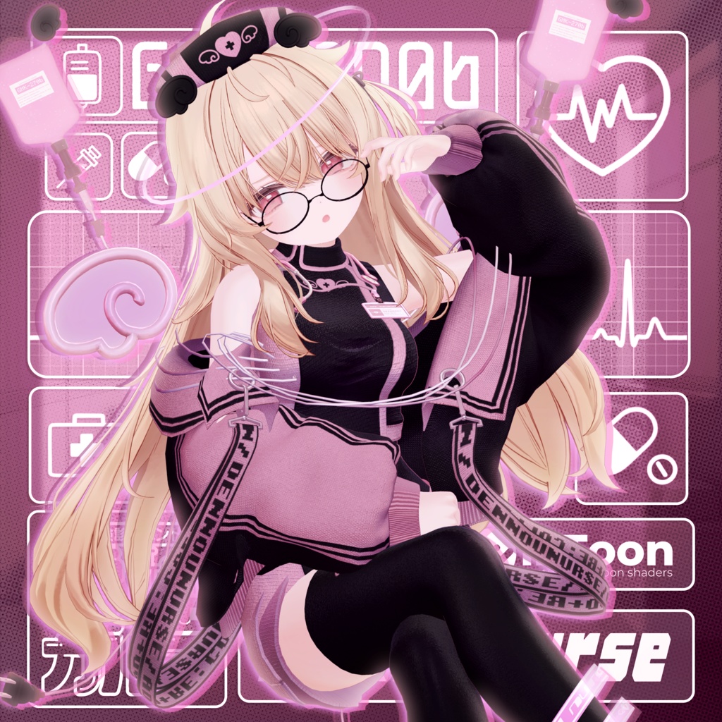 🩵🤍電脳ナース🤍🩵【⚡電脳カルテ⚡コラボ衣装!】
