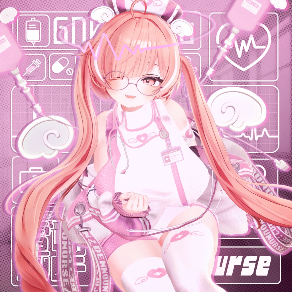 🩵🤍電脳ナース🤍🩵【⚡電脳カルテ⚡コラボ衣装！】