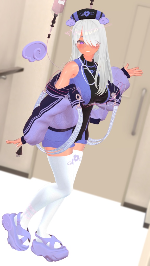 🩵🤍電脳ナース🤍🩵【⚡電脳カルテ⚡コラボ衣装!】