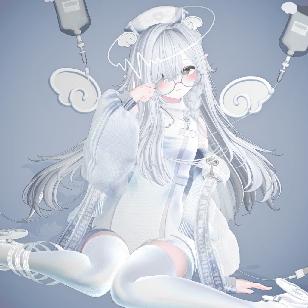 🩵🤍電脳ナース🤍🩵【⚡電脳カルテ⚡コラボ衣装!】