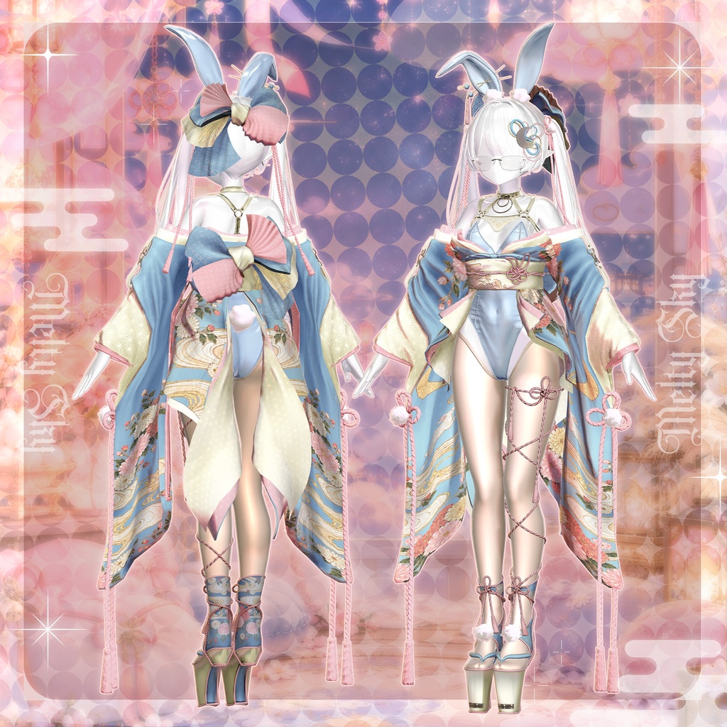 【半額セール中!】🌙🐇お月見バニー🐇🌙16アバター対応