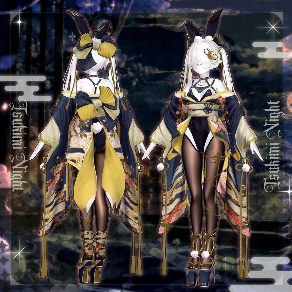 【半額セール中!】🌙🐇お月見バニー🐇🌙16アバター対応