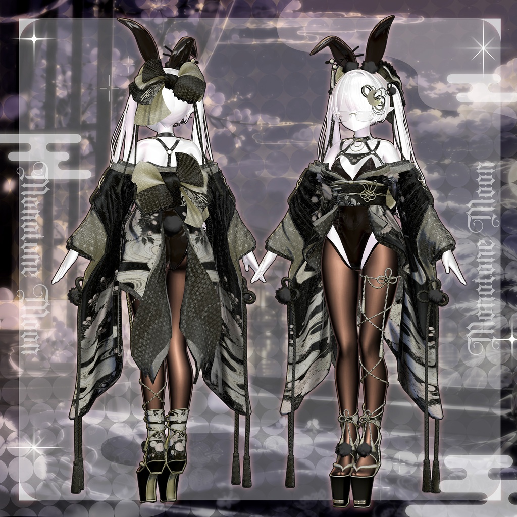 【半額セール中!】🌙🐇お月見バニー🐇🌙16アバター対応