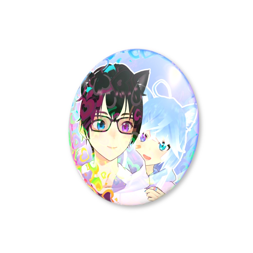Amoeher & Mizuki Holographic Can Badge