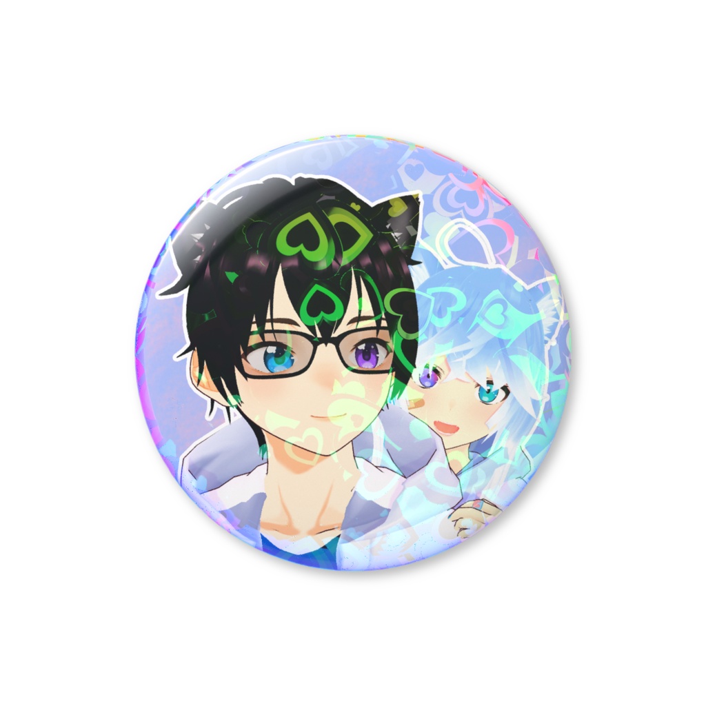 Amoeher & Mizuki Holographic Can Badge