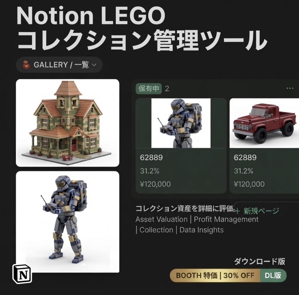 【Notion】LEGO Investment & Collection Tracker(レゴ資産・コレクション管理シート)