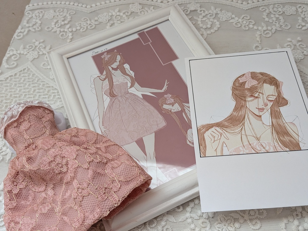 【一点物】オリジナル観賞用ドレス・ デザイン画・ポストカード3点セット 02