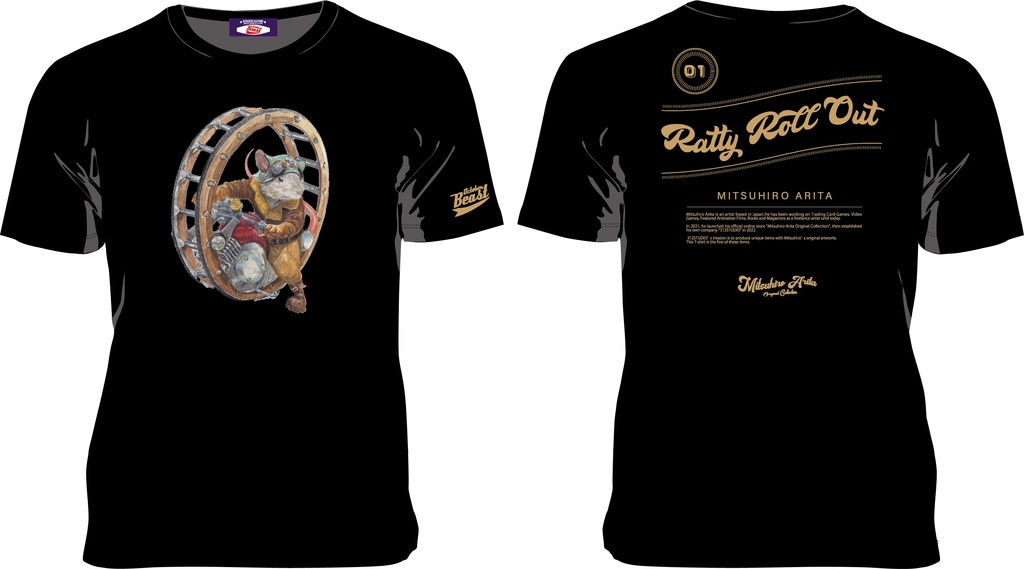 October Beast × 有田満弘「Ratty Roll Out」Tシャツ