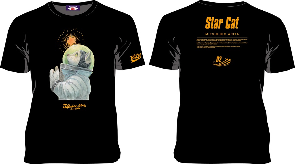 October Beast × 有田満弘「Star Cat」Tシャツ