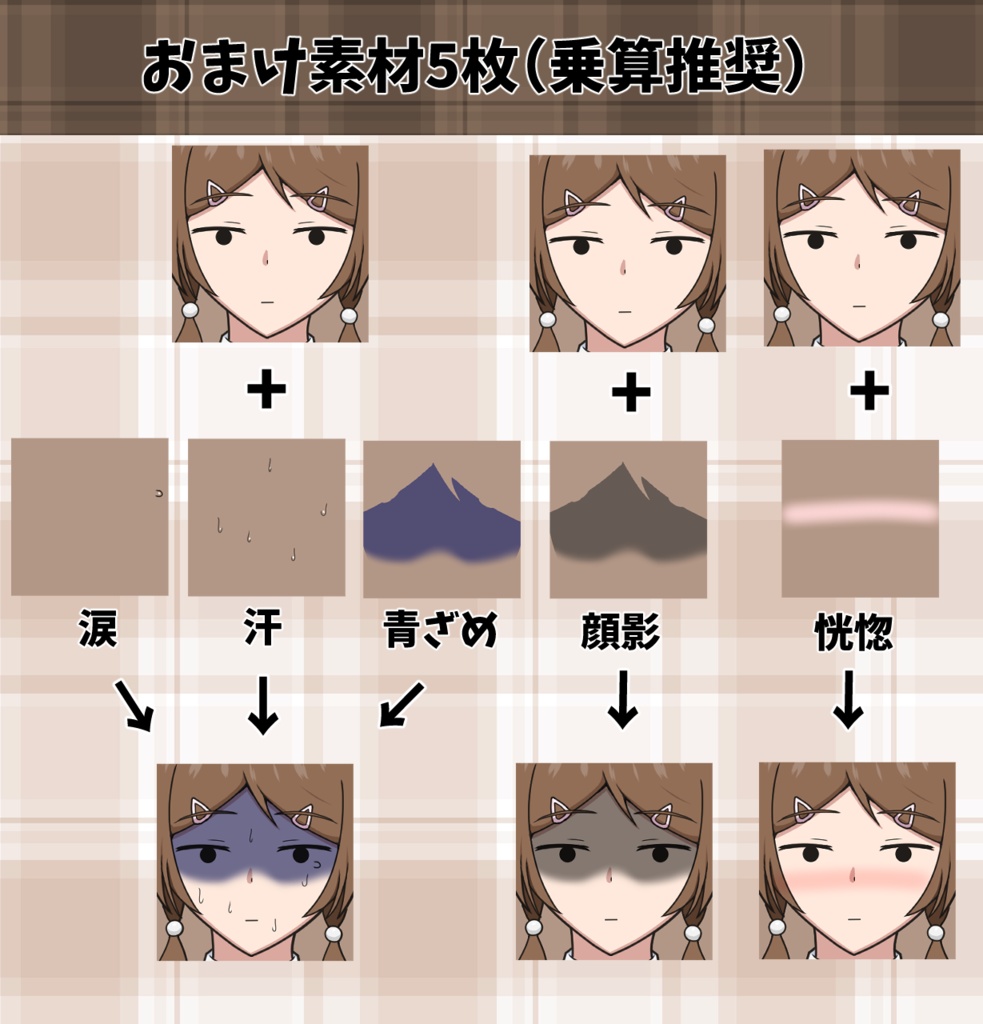 【TRPG/動画用立ち絵素材・無料版有】モブ顔の女子学生・むちむち体型【表情15種+おまけ素材5種】