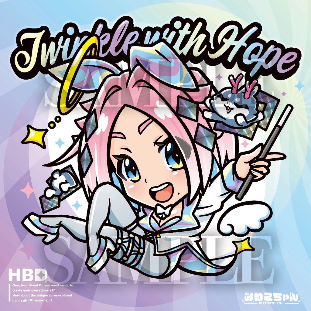 【受注生産】オーロラバニーみねこちゃんグロス盛りキャンバスアートパネル