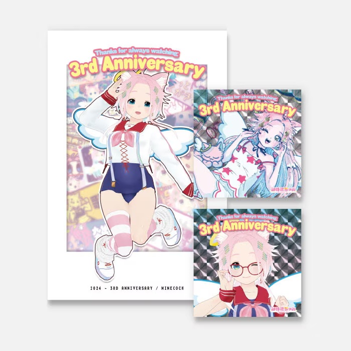 活動3周年記念シールセット：Illust_三角ころねる先生