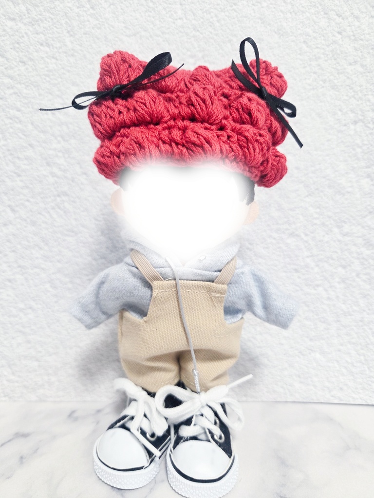 【1月限定カラー】ぽこぽこリボン帽子🎀頭囲約16cm用