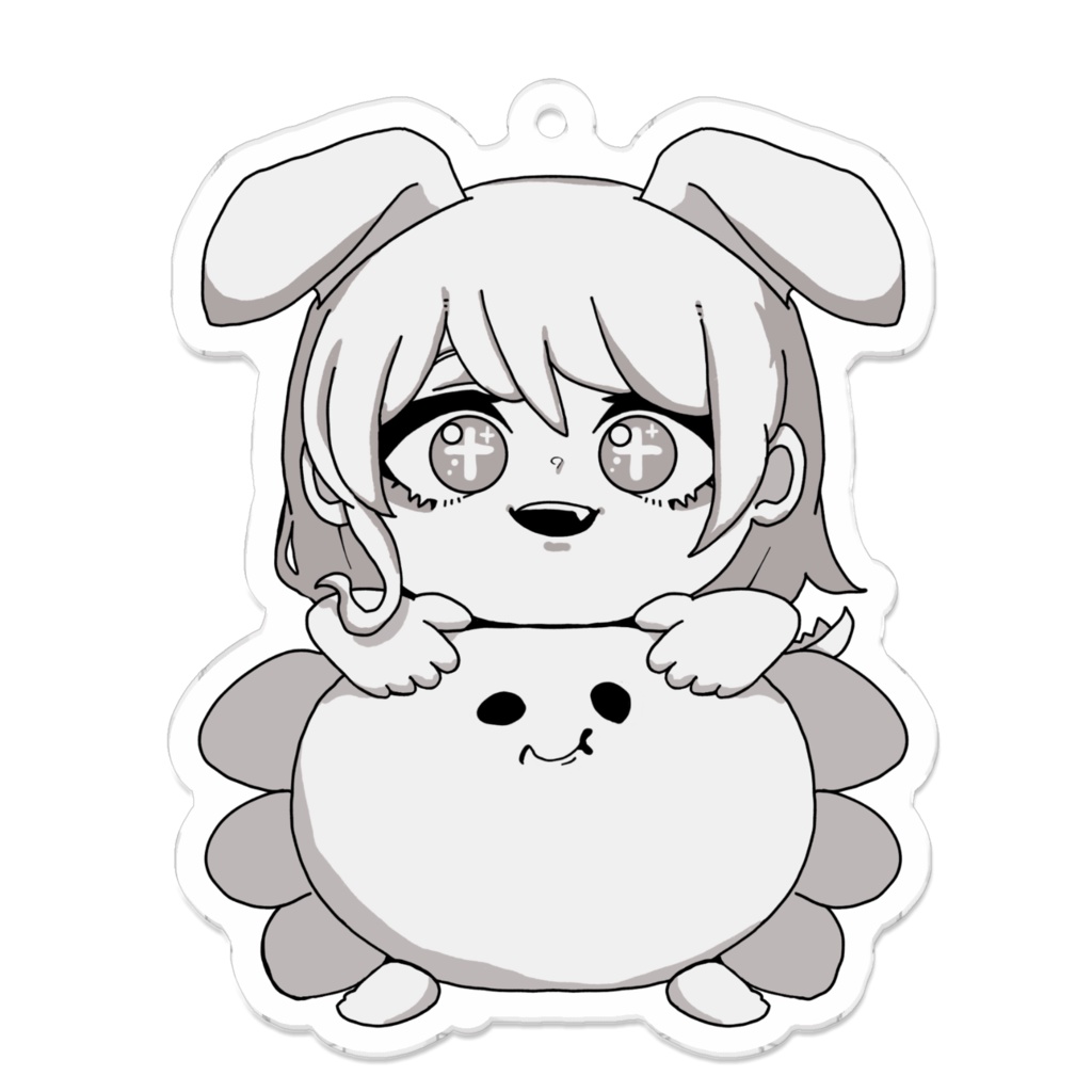 清水とうぱアクキー(モノクロ)
