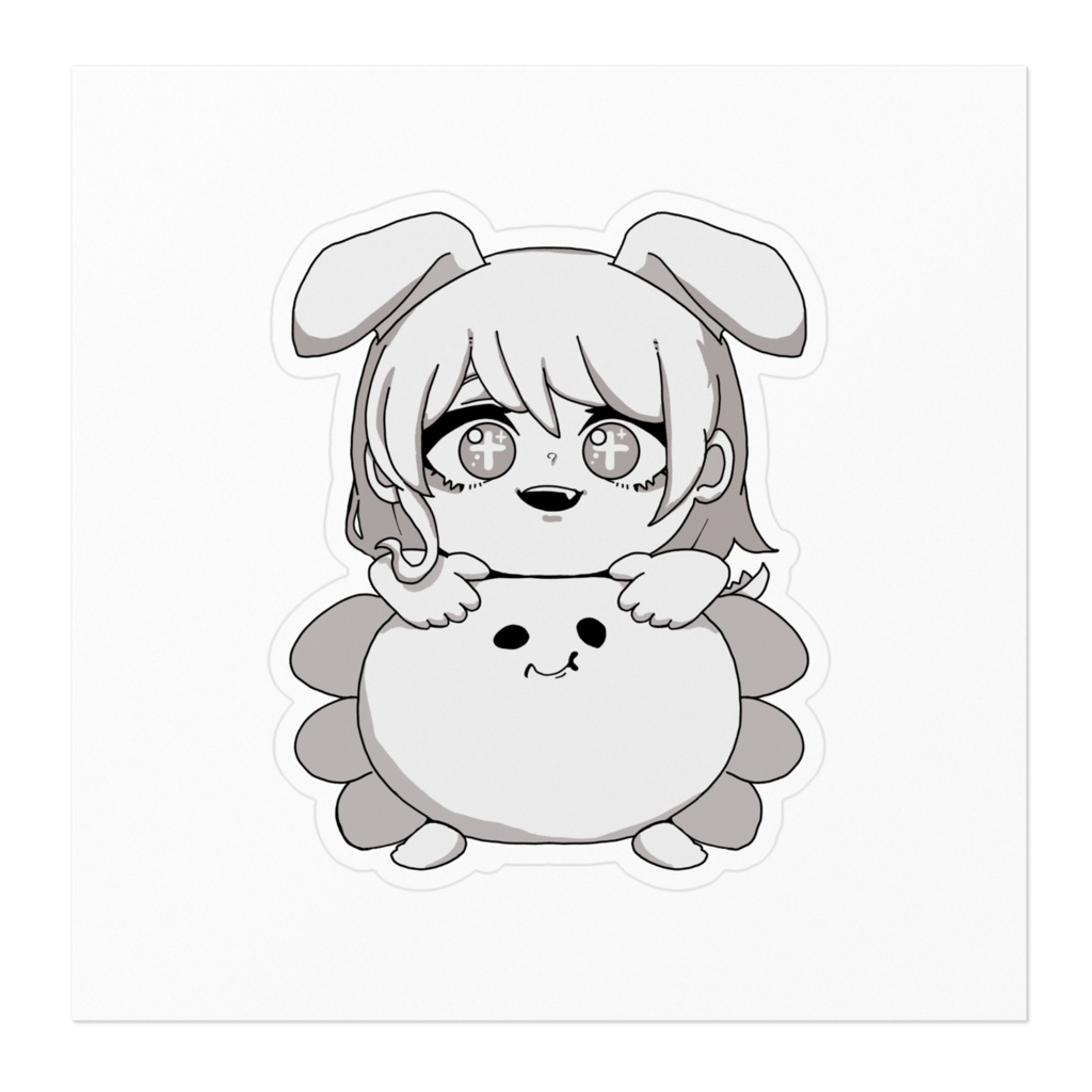 清水とうぱステッカー(モノクロ)