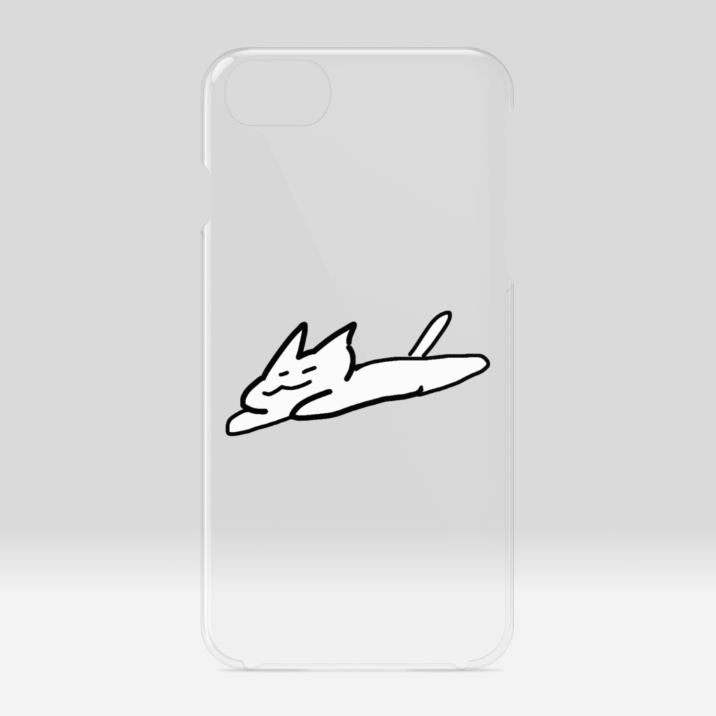のびる猫のiPhoneケース〈クリア〉