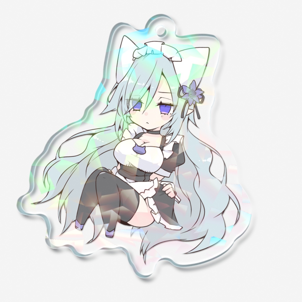 【漆黒の竜と亡国の王女】アルストロメリア(シロネコカフェ)・ホログラムキーホルダー