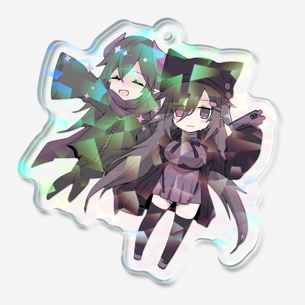 【漆黒の竜と亡国の王女】アインス&メルム・ホログラムキーホルダー