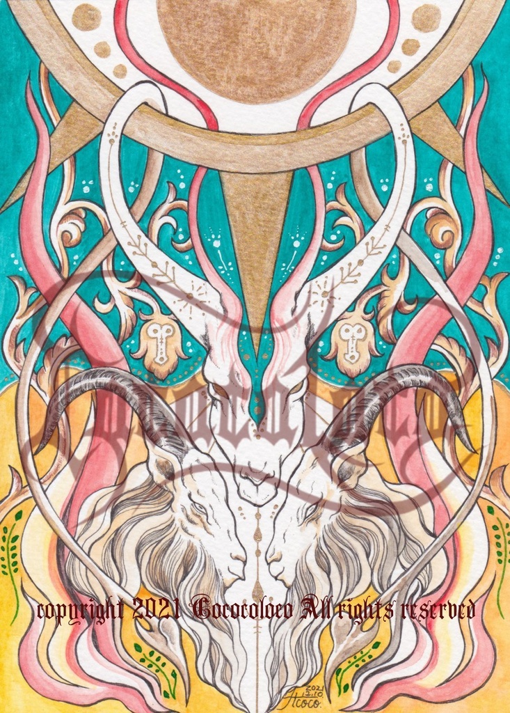 ＜額装イラスト・2Lサイズ原画＞Bucca