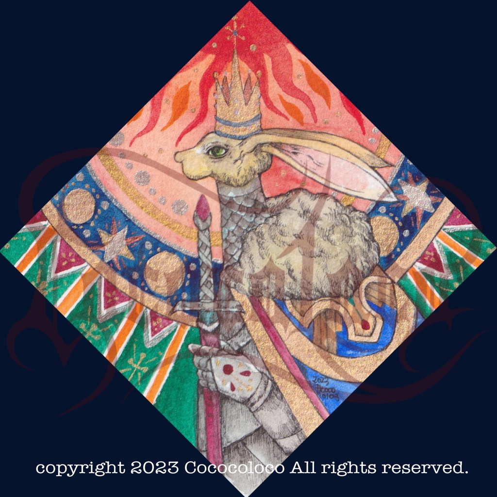 ミニ原画：Rabbit King-Sun