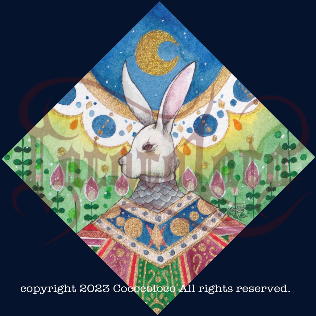 ミニ原画:Rabbit King-Moon