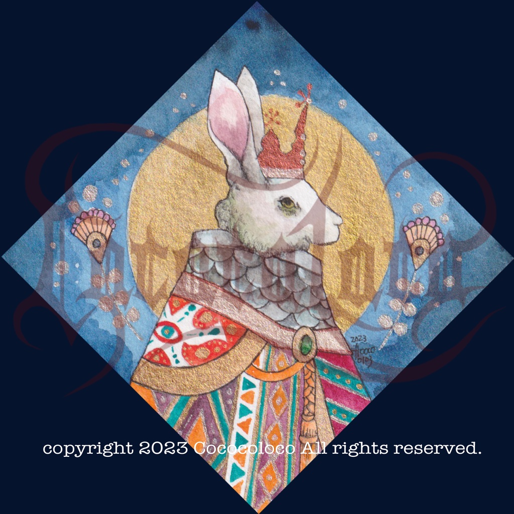ミニ原画：Rabbit King-Night