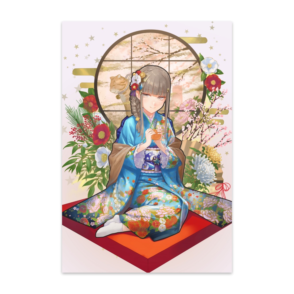 お着物ポストカード2022🐯🍊