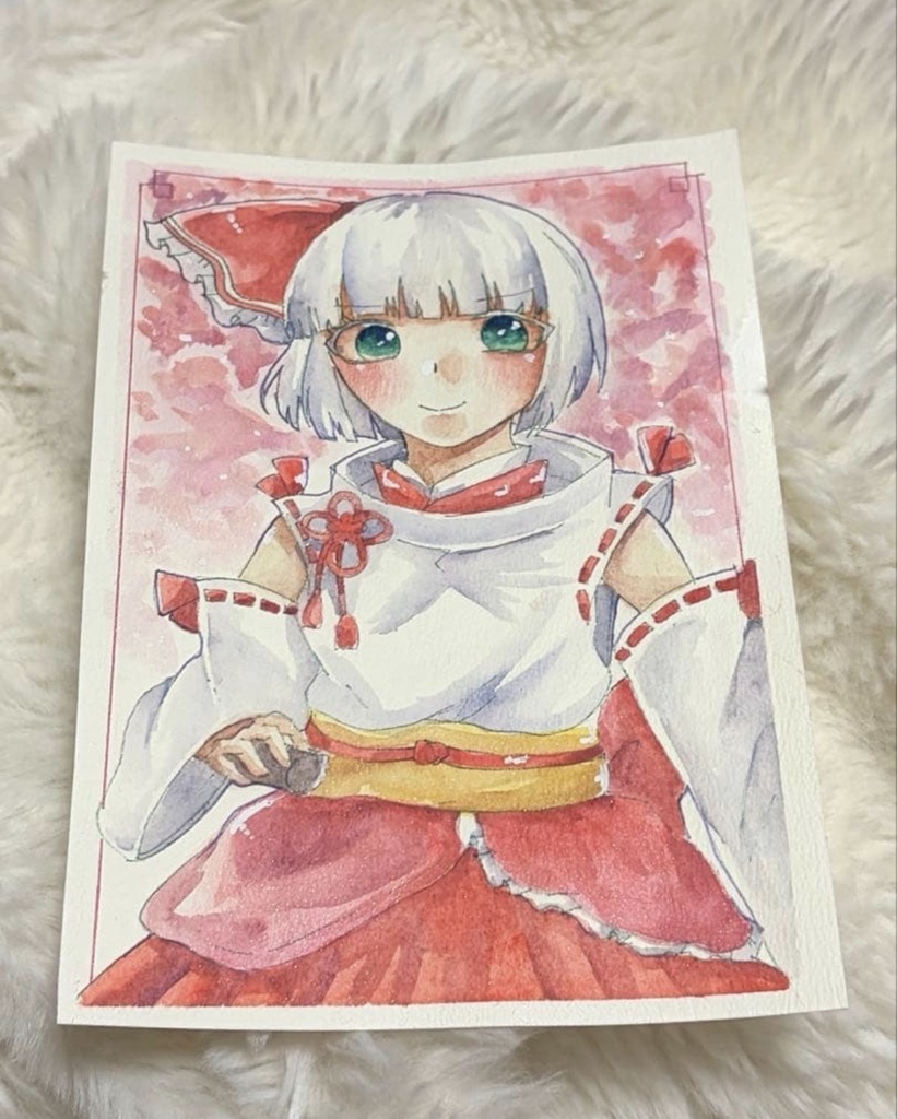 東方Project 魂魄妖夢 オリジナル衣装 水彩画 ファンアート 原画