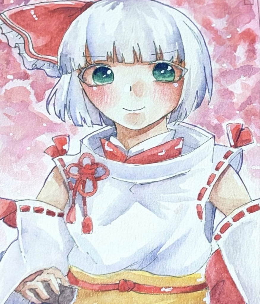 東方Project 魂魄妖夢 オリジナル衣装 水彩画 ファンアート 原画
