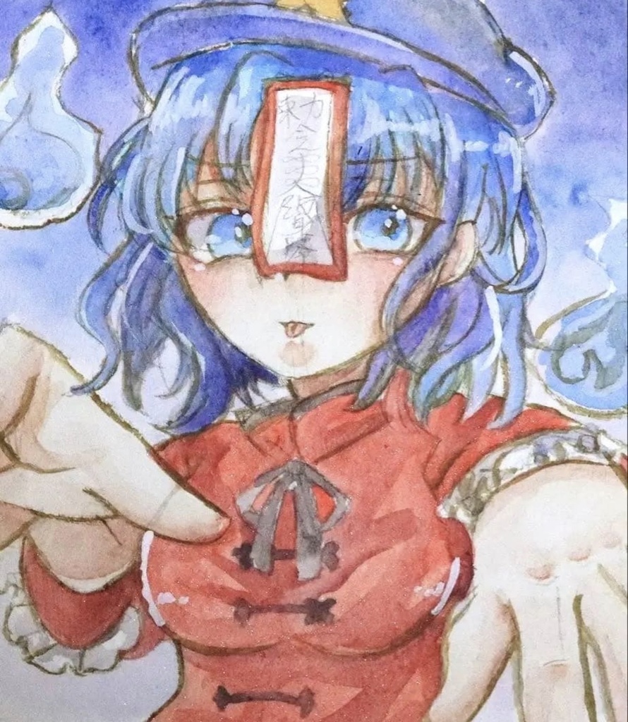 東方Project ファンアート 宮古芳香 一点物 色紙 原画