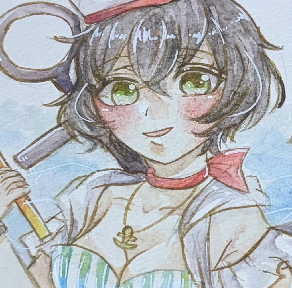 東方Project 村紗水蜜 ファンアート 一点物 色紙 原画 手描きイラスト
