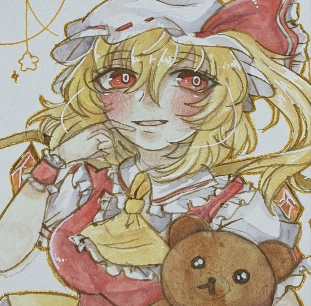 東方Project フランドール・スカーレット ファンアート 一点物 色紙 原画