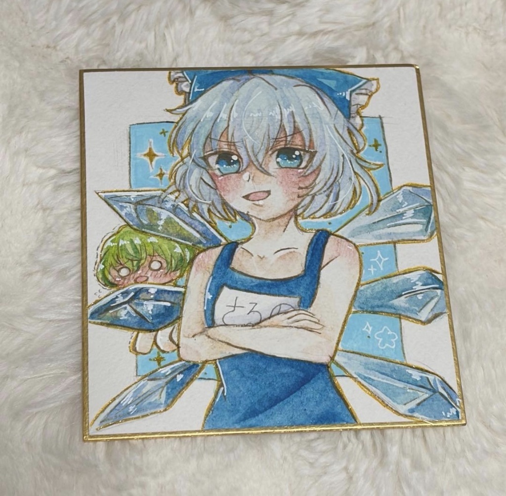 東方Project チルノ 大妖精 ⑨ tohoファンアート 一点物 色紙 原画