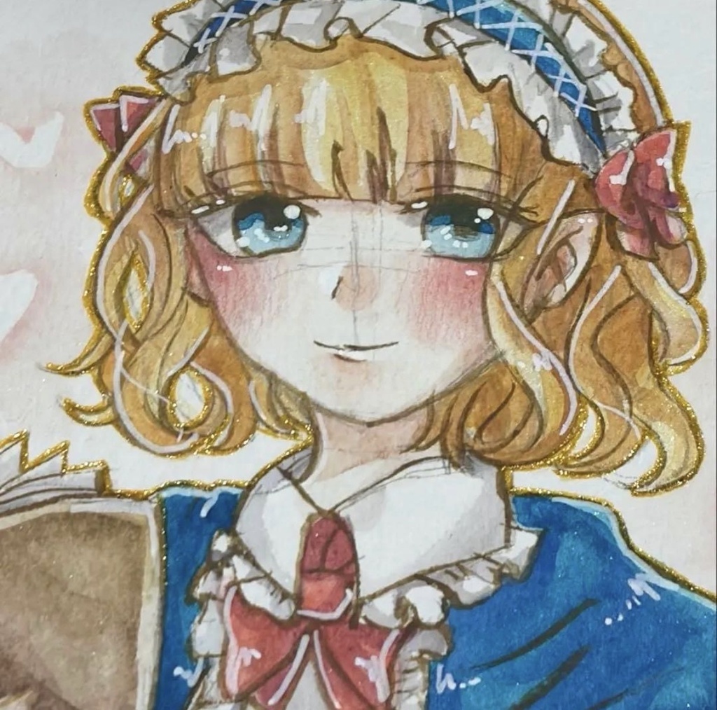 東方Project アリス・マーガトロイド ファンアート 一点物 色紙 原画