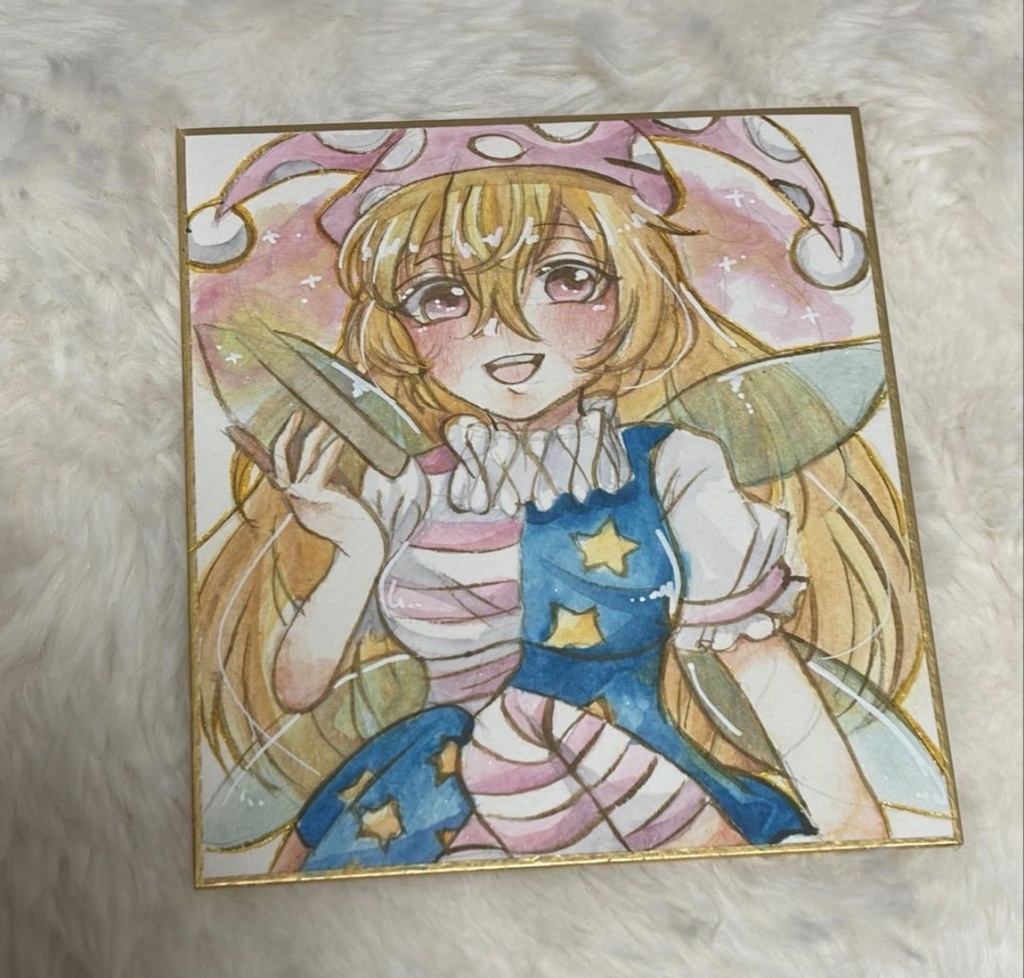 東方Project クラウンピース ファンアート 一点物 色紙 原画